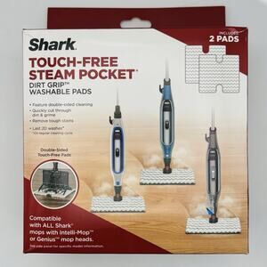 New Shark Touch-Free Steam Pocket Dirt Grip Replacement Washable 2 Pads NIOB